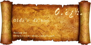 Olár Ákos névjegykártya